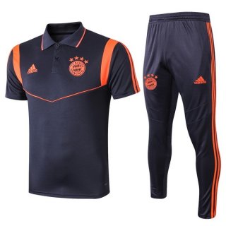 Polo Ensemble Complet Bayern Munich 2019 2020 Bleu Orange Pas Cher