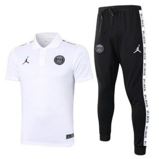 Polo Ensemble Complet Paris Saint Germain 2020 2021 Blanc Noir Pas Cher