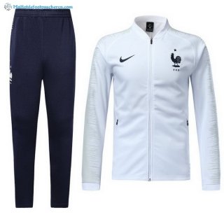 Survetement France 2018 Blanc Bleu Pas Cher Survetement France 2018 Blanc Bleu Pas Cher