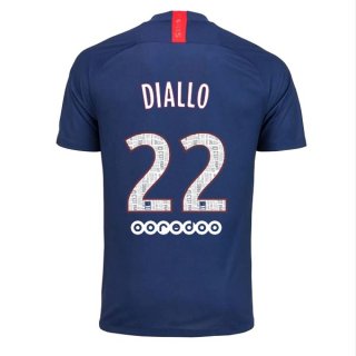 Maillot Paris Saint Germain NO.22 Diallo Domicile 2019 2020 Bleu Pas Cher Maillot Paris Saint Germain NO.22 Diallo Domicile 2019 2020 Bleu Pas Cher