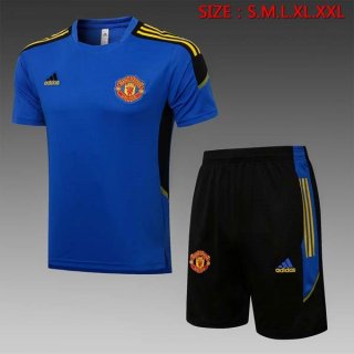 Entrainement Manchester United Ensemble Complet 2022 Bleu Noir Entrainement Manchester United Ensemble Complet 2022 Bleu Noir