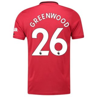 Maillot Manchester United NO.26 Greenwood Domicile 2019 2020 Rouge Maillot Manchester United NO.26 Greenwood Domicile 2019 2020 Rouge