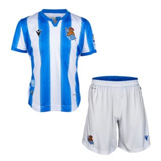 Maillot Real Sociedad Domicile Enfant 2019 2020 Blanc Azul Pas Cher