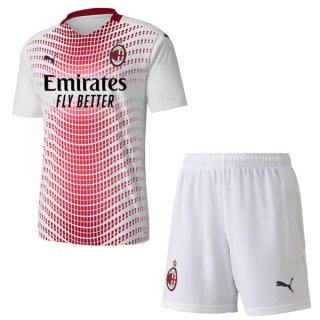 Maillot AC Milan Exterieur Enfant 2020 2021 Blanc Pas Cher