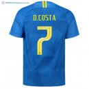 Maillot Brésil Exterieur D.Costa 2018 Bleu Pas Cher