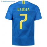 Maillot Brésil Exterieur D.Costa 2018 Bleu Pas Cher