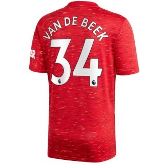 Maillot Manchester United NO.34 Van De Beek Domicile 2020 2021 Rouge Pas Cher Maillot Manchester United NO.34 Van De Beek Domicile 2020 2021 Rouge Pas Cher