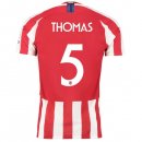 Thailande Maillot Atlético de Madrid NO.5 Thomas Domicile 2019 2020 Rouge