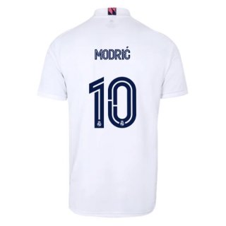 Maillot Real Madrid Domicile NO.10 Modric 2020 2021 Blanc Pas Cher