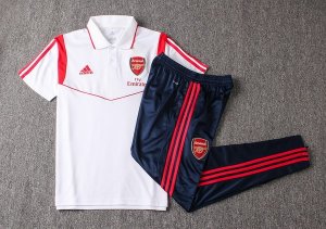 Polo Arsenal Ensemble Complet 2019 2020 Blanc Rouge Pas Cher