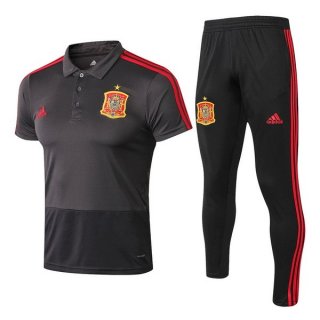 Polo Espagne Ensemble Complet 2018 Gris Pas Cher Polo Espagne Ensemble Complet 2018 Gris Pas Cher