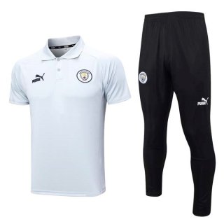 Polo Manchester City Ensemble Complet 2023 2024 Blanc Noir