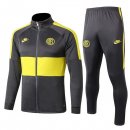 Survetement Inter Milan 2019 2020 Gris Jaune Pas Cher