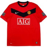 Thailande Maillot Manchester United Domicile Retro 2009 2010 Rouge Pas Cher