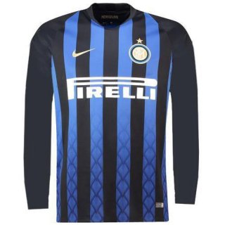 Maillot Inter Milan Domicile ML 2018 2019 Bleu Pas Cher