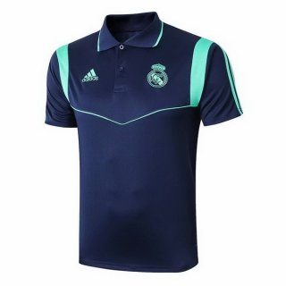 Polo Real Madrid 2019 2020 Bleu Vert Marine Pas Cher