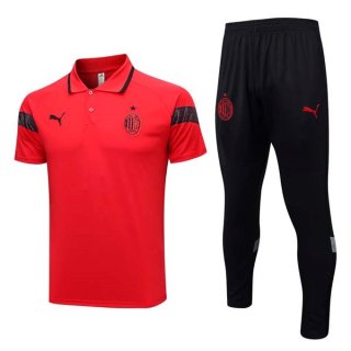 Polo AC Milan Ensemble Complet 2023 2024 Rouge Noir Polo AC Milan Ensemble Complet 2023 2024 Rouge Noir