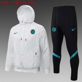 Coupe Vent Inter Milan Ensemble Complet 2022 Blanc Noir Coupe Vent Inter Milan Ensemble Complet 2022 Blanc Noir
