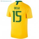 Maillot Brésil Domicile Diego 2018 Jaune Pas Cher