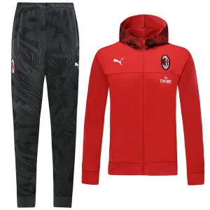 Survetement AC Milan 2019 2020 Gris Rouge Pas Cher