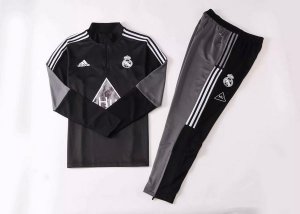 Survetement Real Madrid 2020 2021 Noir Gris Pas Cher