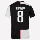 Maillot Juventus NO.8 Ramsey Domicile 2019 2020 Blanc Noir Pas Cher