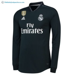 Maillot Real Madrid Exterieur ML 2018 2019 Noir Pas Cher Maillot Real Madrid Exterieur ML 2018 2019 Noir Pas Cher