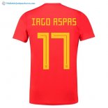 Maillot Espagne Domicile Iago Aspas 2018 Rouge Pas Cher