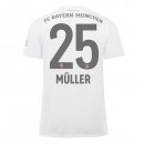 Maillot Bayern Munich NO.25 Muller Exterieur 2019 2020 Blanc Pas Cher