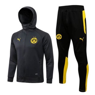 Sweat Shirt Capuche Ensemble Complet Borussia Dortmund 2022 2023 Gris