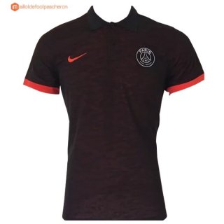 Polo Paris Saint Germain 2017 2018 Noir Orange Pas Cher