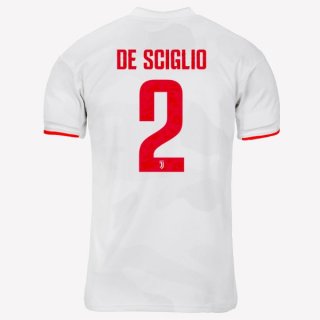 Maillot Juventus NO.2 De Sciglio Exterieur 2019 2020 Gris Blanc Pas Cher