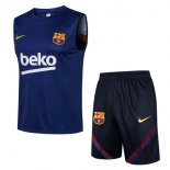 Maillot Barcelona Ensemble Complet Sans Manches 2022 Bleu Noir