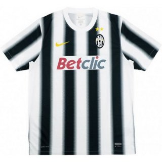 Thailande Maillot Juventus Domicile Retro 2011 2012 Noir Blanc Pas Cher