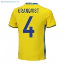 Maillot Sweden Domicile Granqvist 2018 Jaune Pas Cher