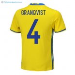 Maillot Sweden Domicile Granqvist 2018 Jaune Pas Cher