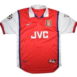 Maillot Arsenal Domicile Retro 1998 1999 Rouge Pas Cher