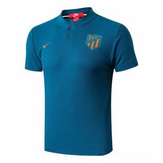 Polo Atlético de Madrid 2018 2019 Bleu Pas Cher Polo Atlético de Madrid 2018 2019 Bleu Pas Cher