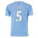 Maillot Manchester City NO.5 Stones Domicile 2019 2020 Bleu Pas Cher