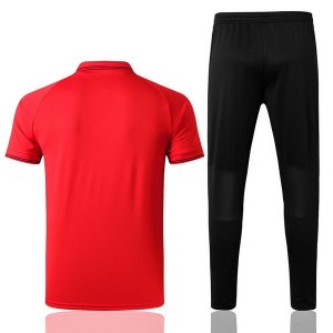 Polo Ensemble Complet Manchester United 2019 2020 Rouge Noir Pas Cher