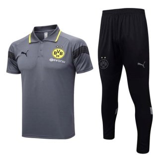 Polo Borussia Dortmund Ensemble Complet 2023 2024 Gris Noir Polo Borussia Dortmund Ensemble Complet 2023 2024 Gris Noir