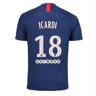 Maillot Paris Saint Germain NO.18 Icardi Domicile 2019 2020 Bleu Pas Cher