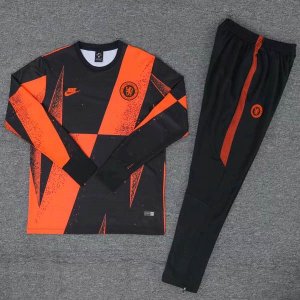 Survetement Chelsea Noir Orange 2019 2020 Pas Cher