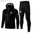 Survetement Manchester United 2017 2018 Noir Gris Pas Cher