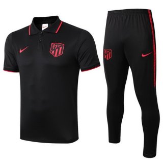 Polo Atlético de Madrid Ensemble Complet 2019 2020 Noir Pas Cher