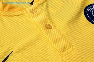 Polo Paris Saint Germain Ensemble Complet 2017 2018 Jaune Pas Cher