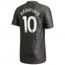 Maillot Manchester United NO.10 Rashford Exterieur 2020 2021 Noir Pas Cher