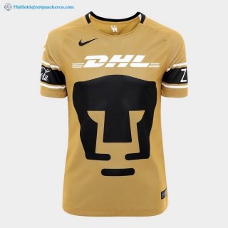 Maillot UNAM Pumas Third 2017 2018 Jaune Pas Cher