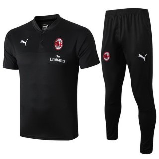 Polo AC Milan Ensemble Complet 2019 2020 Noir Pas Cher Polo AC Milan Ensemble Complet 2019 2020 Noir Pas Cher