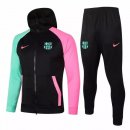 Sweat Shirt Capuche Barcelona 2020 2021 Noir Vert Rose Pas Cher